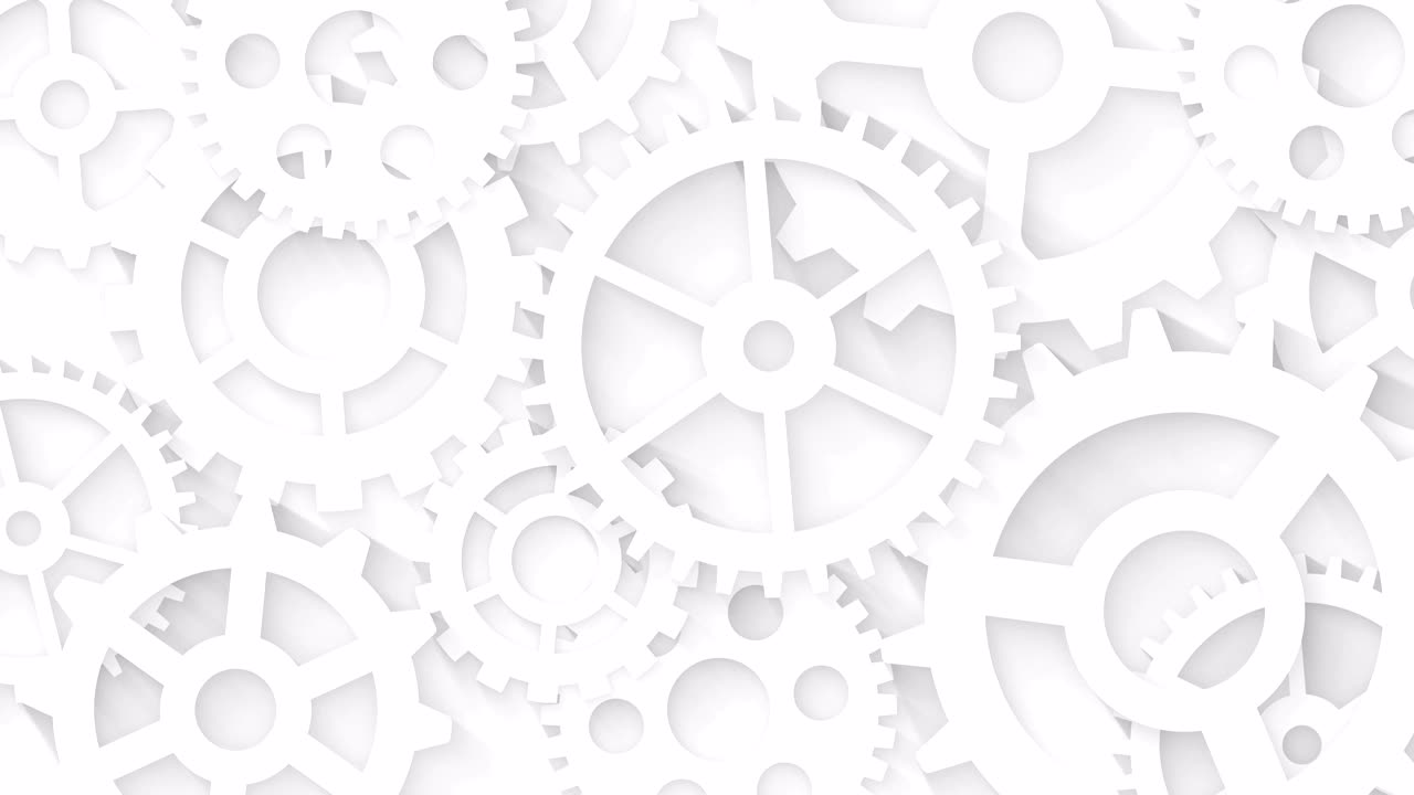 industrial abstract motion background concept business teamwork gear system style paper cog wheels with long shadow