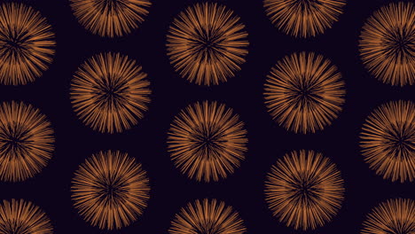 abstract circles metallic orange on dark background