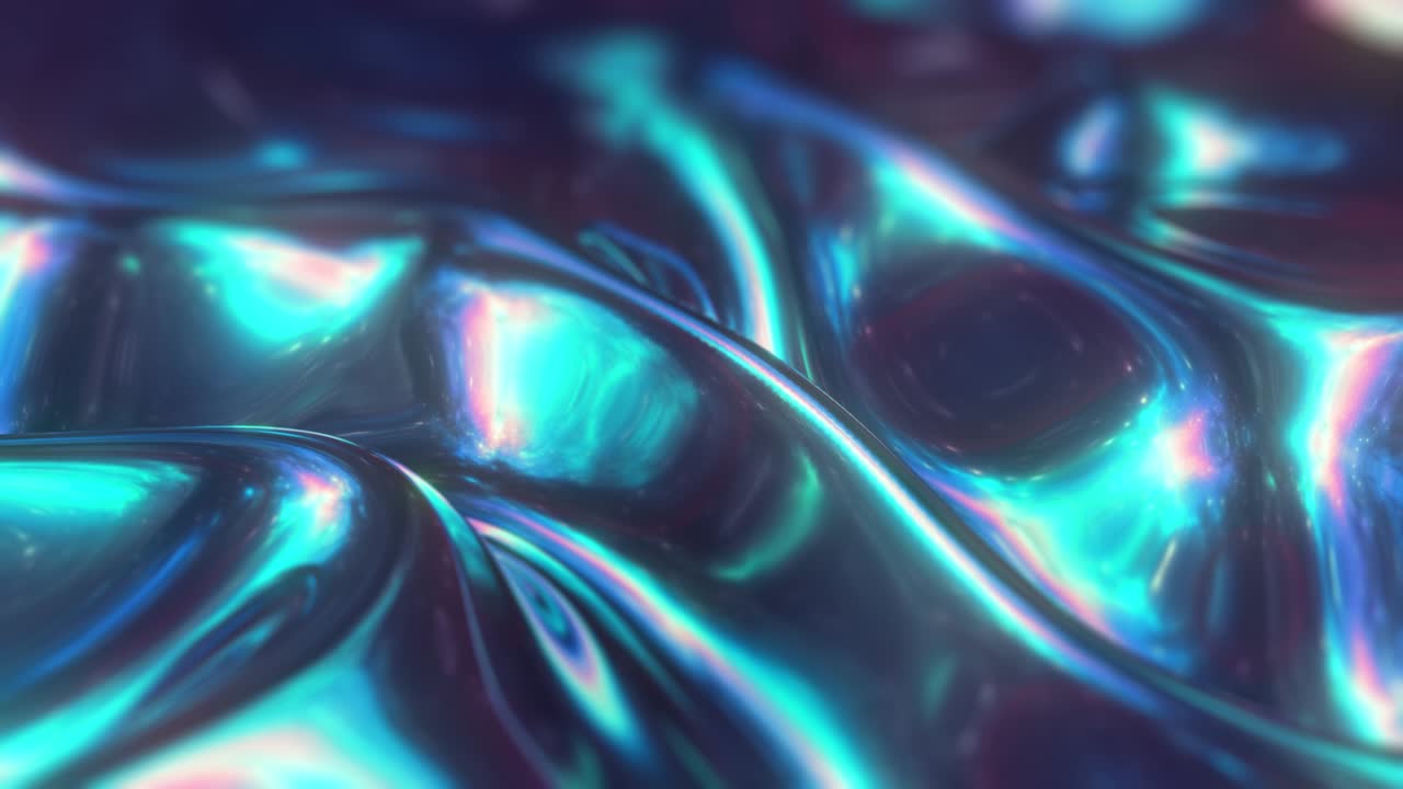 액체 푸른 금속 루프 추상 애니메이션