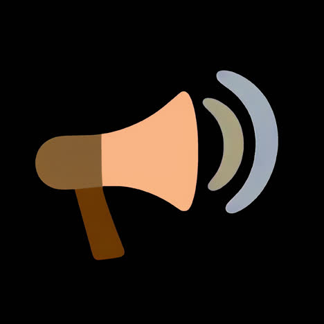 Minimalist megaphone icon design animation isolated asset, transparent 4K video, alpha channel