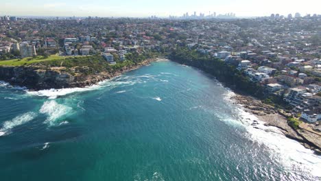 Paisaje-Urbano-De-Coogee-Con-La-Bahía-De-Gordon-En-Nueva-Gales-Del-Sur,-Australia