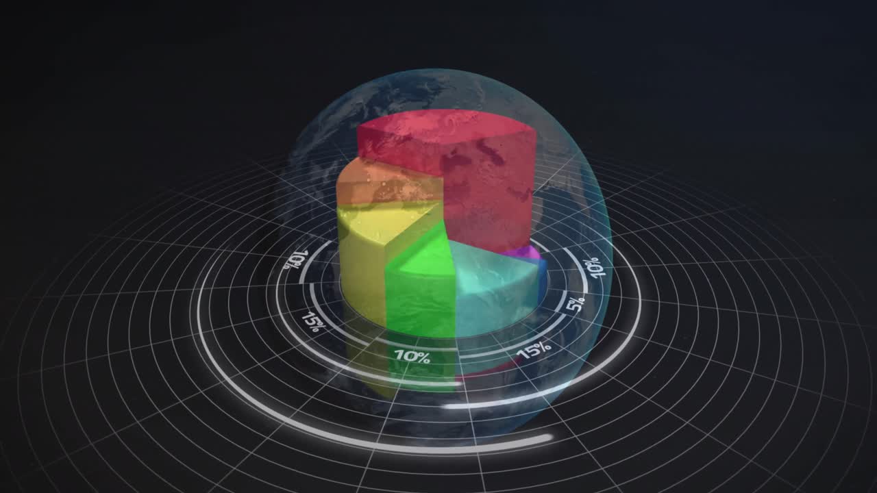 animación de las estadísticas y el procesamiento de datos financieros en todo el mundo