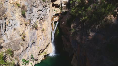 waterfall and stream with showy turquoise waters