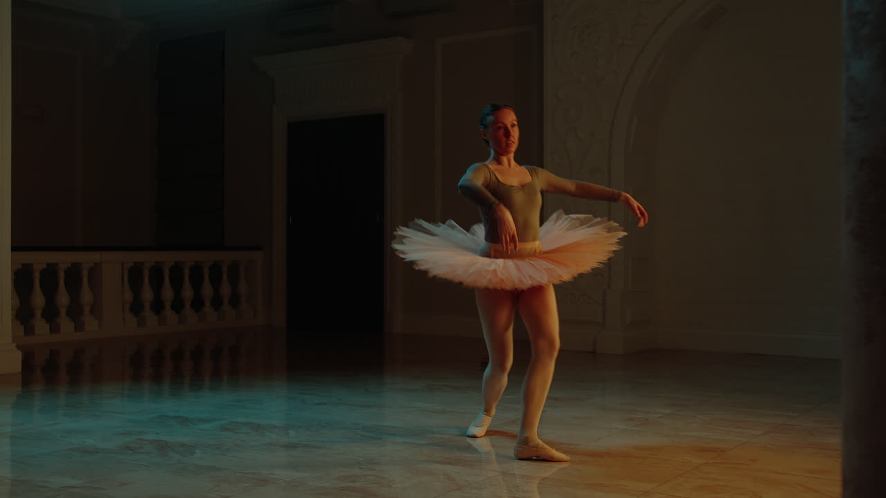 스튜디오에서 발레 댄서