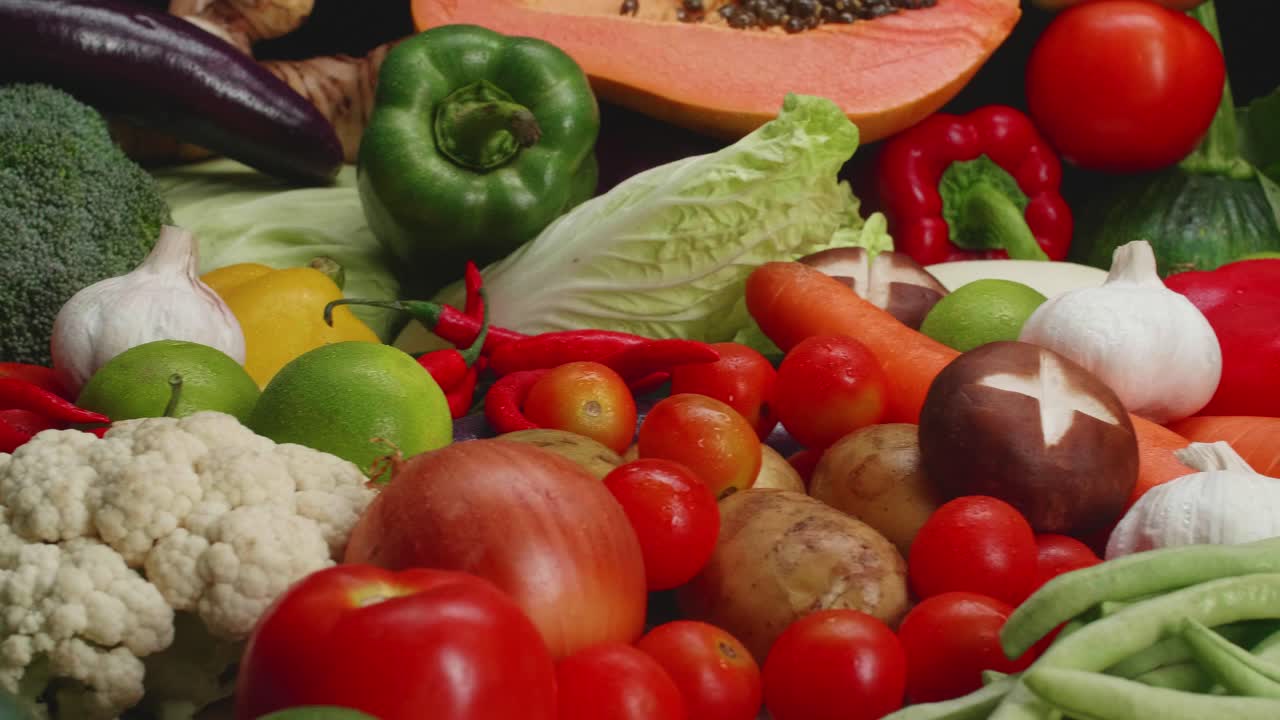 Assortment of Fresh Vegetables and Fruits