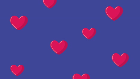 patrón de corazones rojos