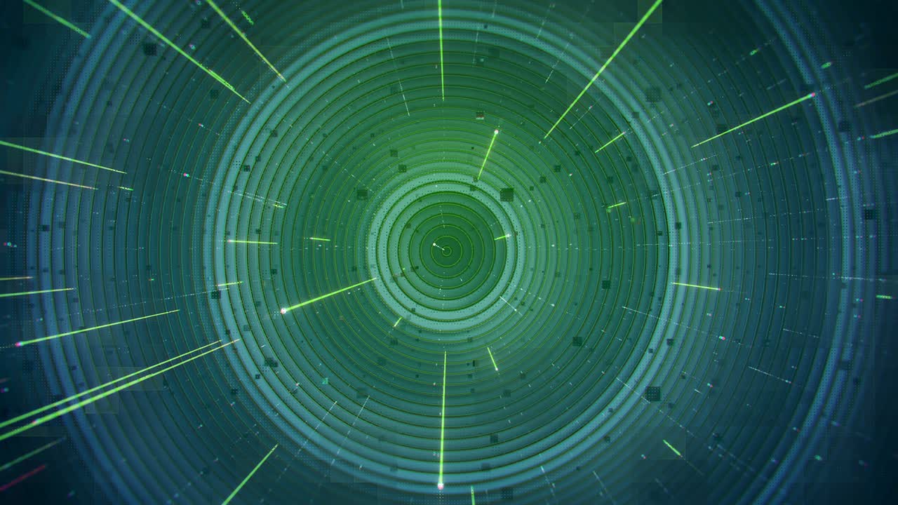 fondo de tecnología abstracta 3d render animación de bucle sin costuras