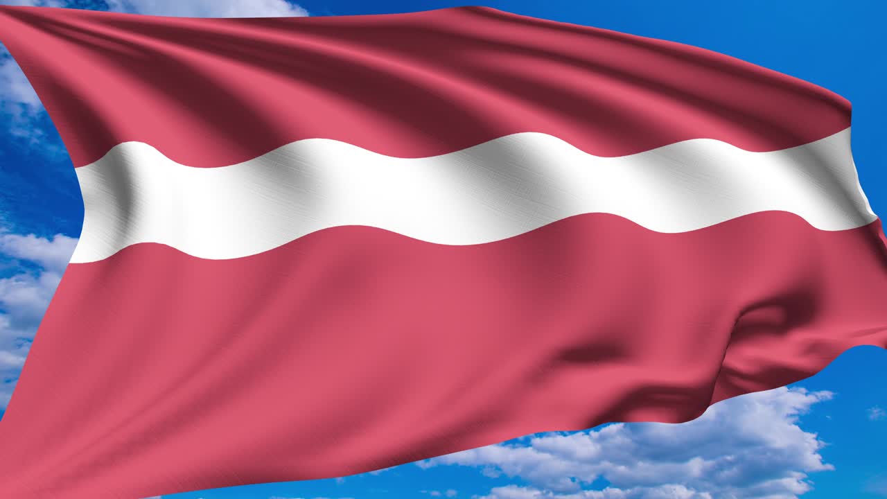 구름이 가득한 하늘에 대한 라트비아의 발 (알파 채널, 루프 가능)