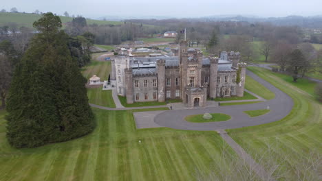 magnificent welsh castle in british countryside downton abbey in wales