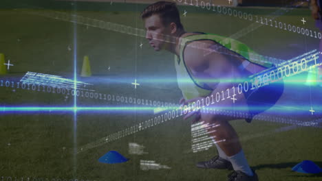 animación de la interfaz digital sobre los jugadores de fútbol