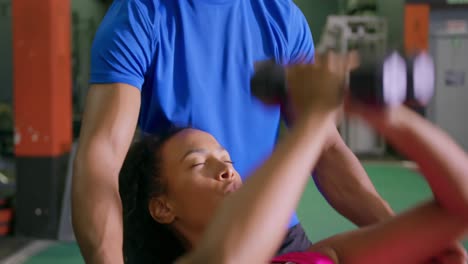 woman exercising in a gym