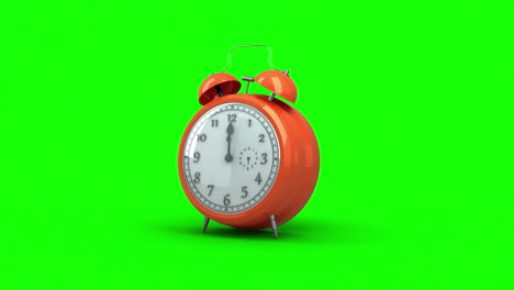 Alarm-clock-ringing-on-green-background