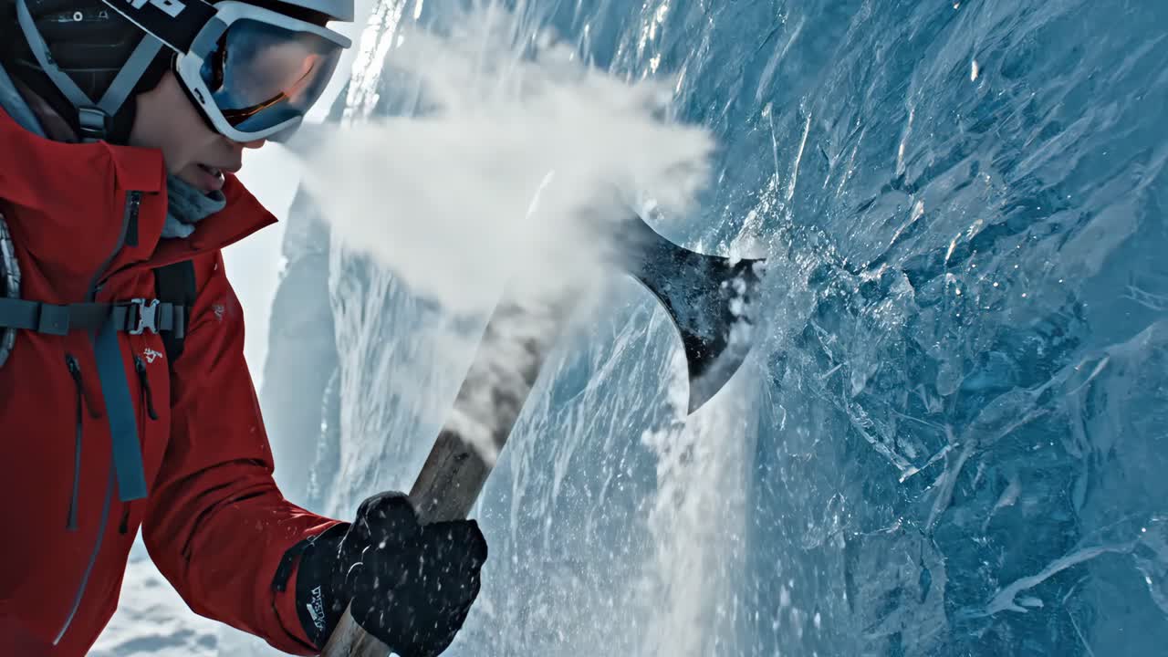 Ice Climbing Adventure with Axe
