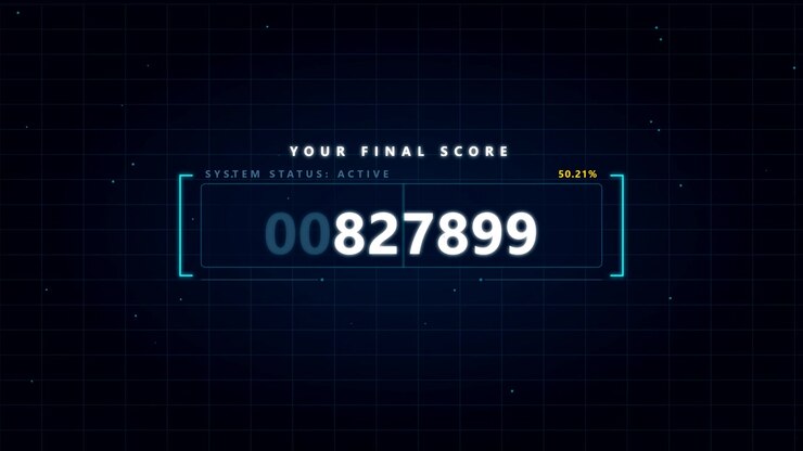 Digital Interface Displaying Rapidly Increasing Numerical Score