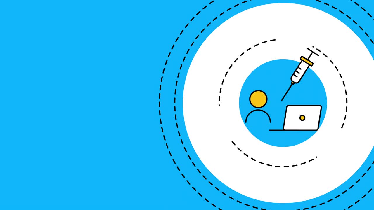 4k video of cartoon vaccination background design.