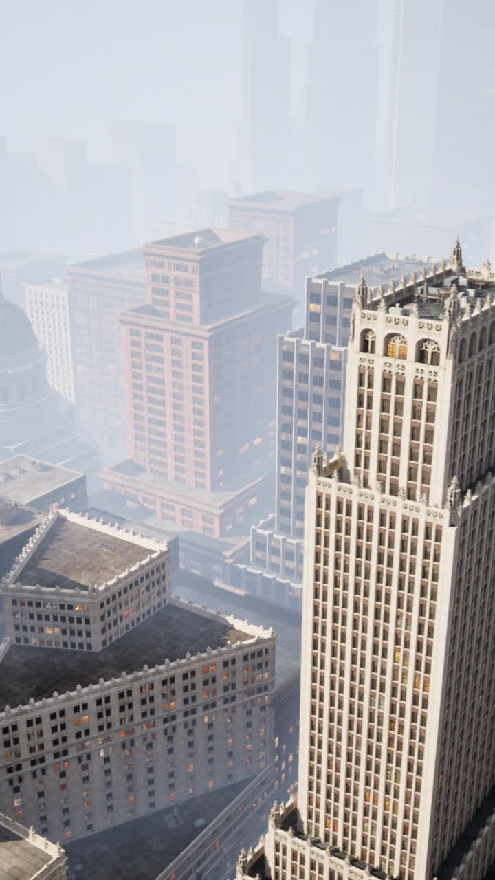 vista aérea de un horizonte de la ciudad moderna con edificios altos