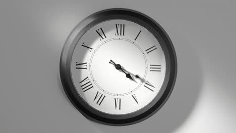 latin clock face in time lapse on white wall