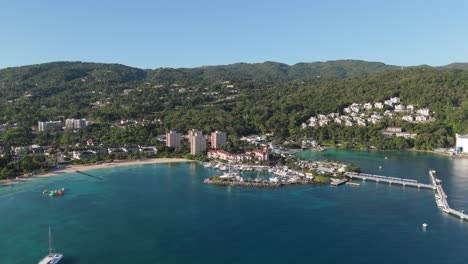 aerial view of boats in the ocho rios bay