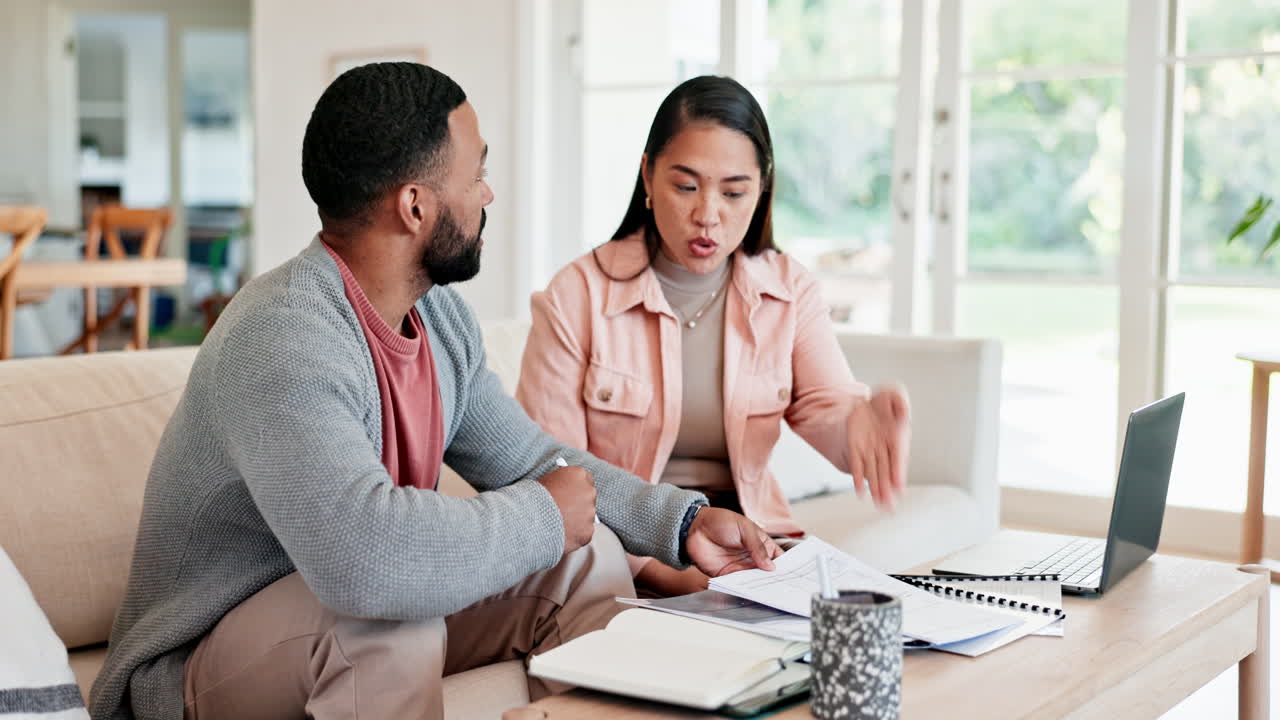 Frustrated couple, documents