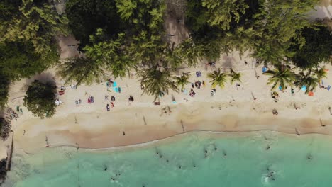 drone shot of mauritian beach in the summer