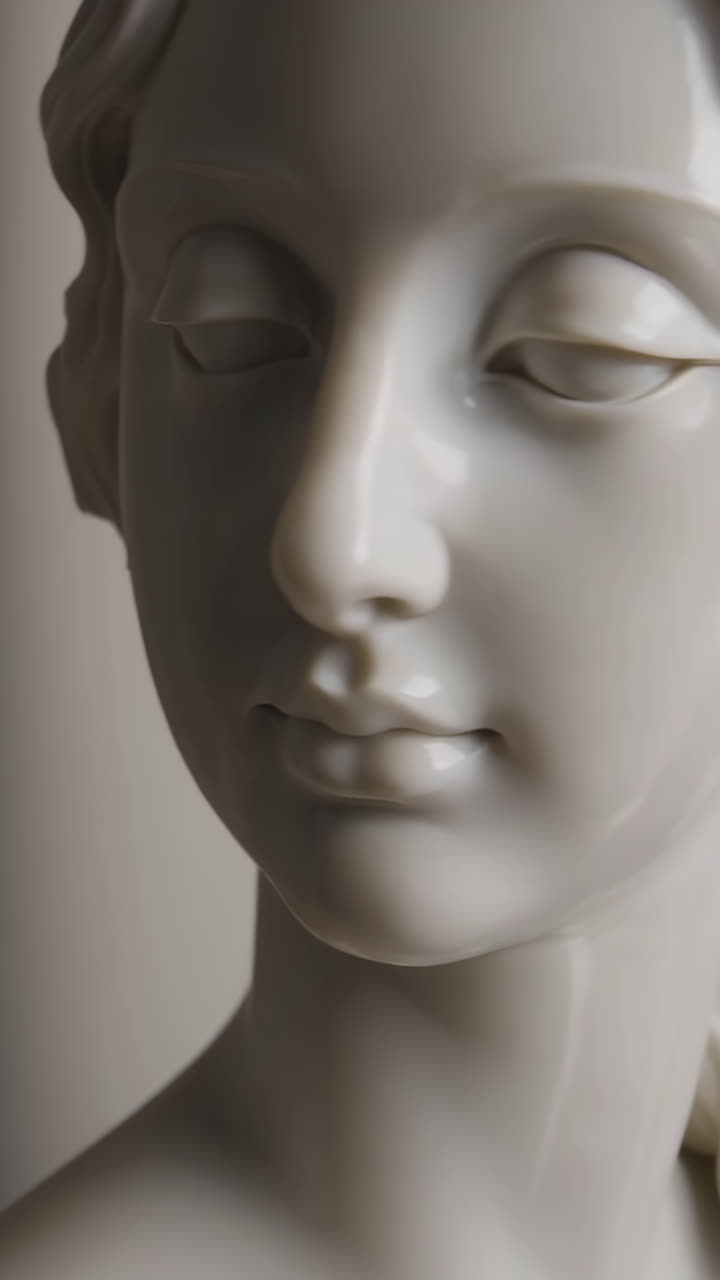 Close-up of a Serene Classical Marble Sculpture