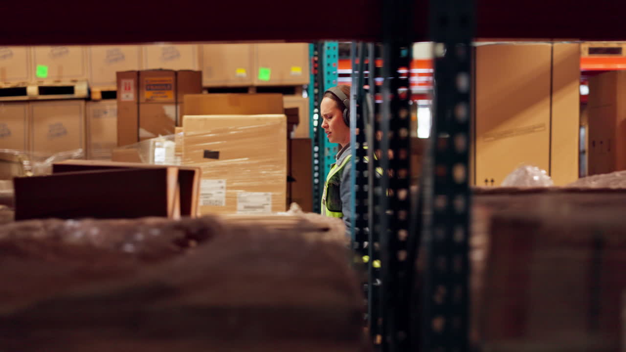 Warehouse workers in a distribution center