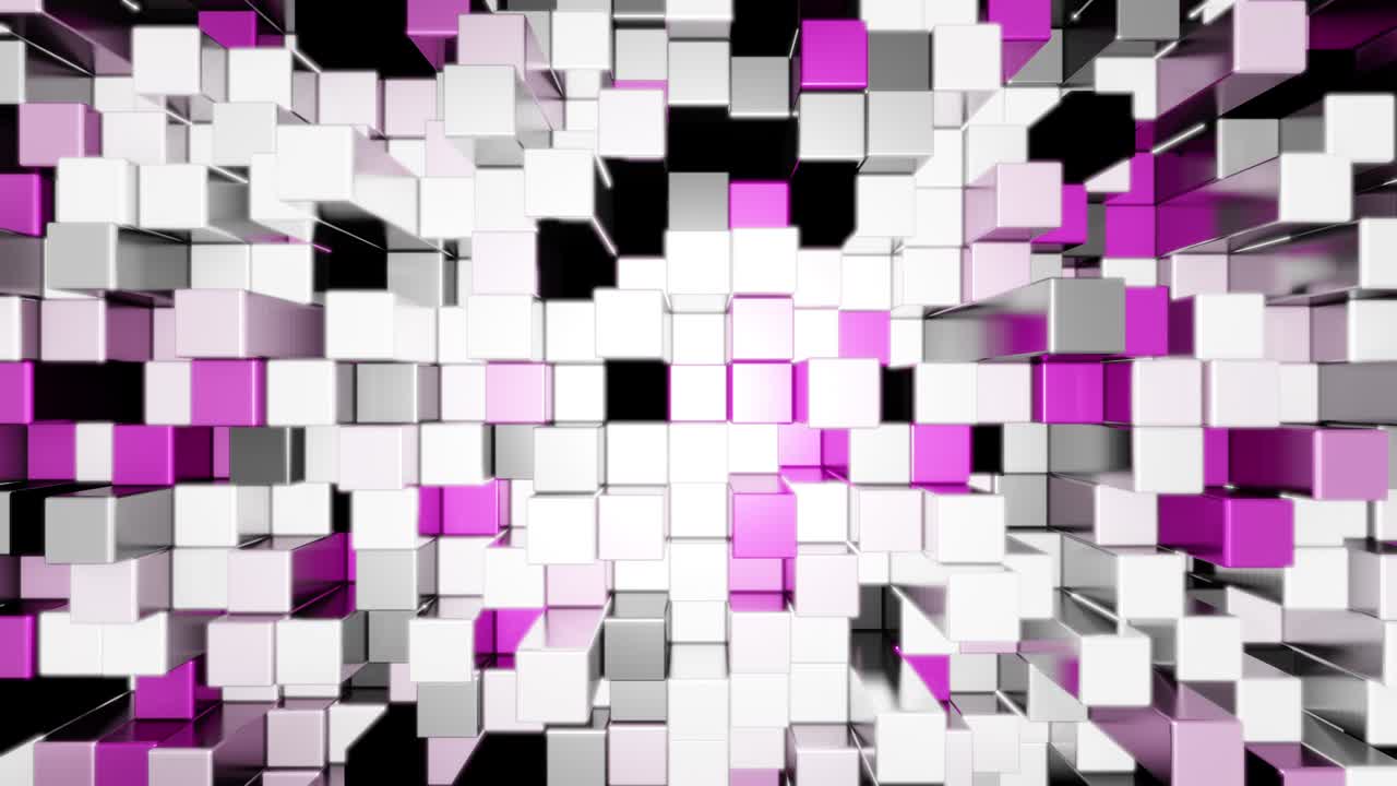 animación abstracta renderizado en 3d. cubos en bucle. fondo sin costuras.