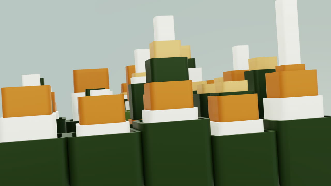 paisaje urbano abstracto de bloques geométricos