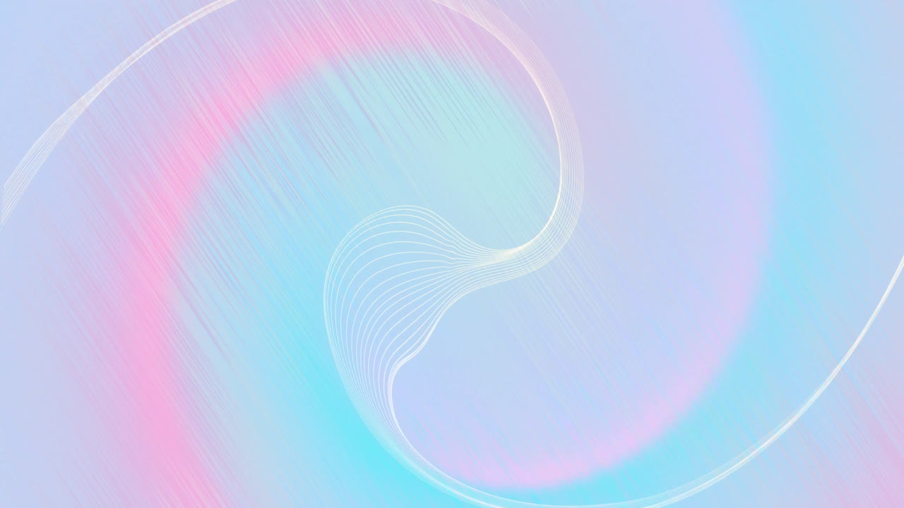 Abstract animation with flowing pastel lines and gradients forming dynamic swirl
