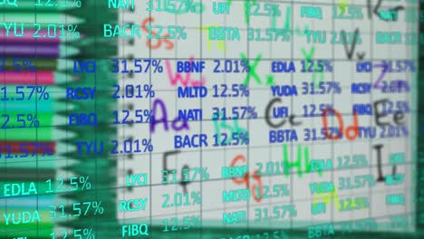 animation of measuring cups over digital data processing