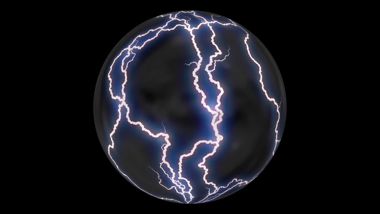 bola de cristal mágica para la adivinación. descargas de electricidad. predicción del destino, el futuro