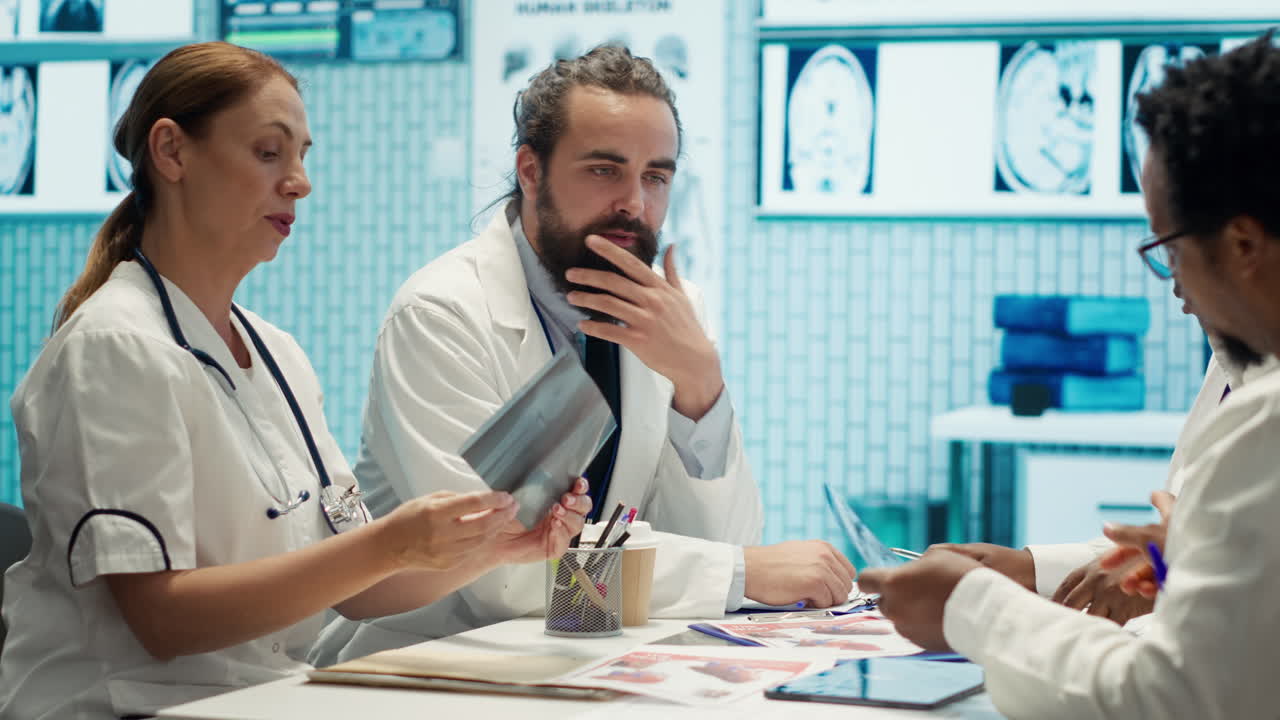 Medical Consultation with Doctors Examining X-rays