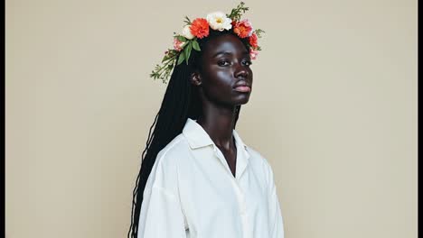 woman with flower crown