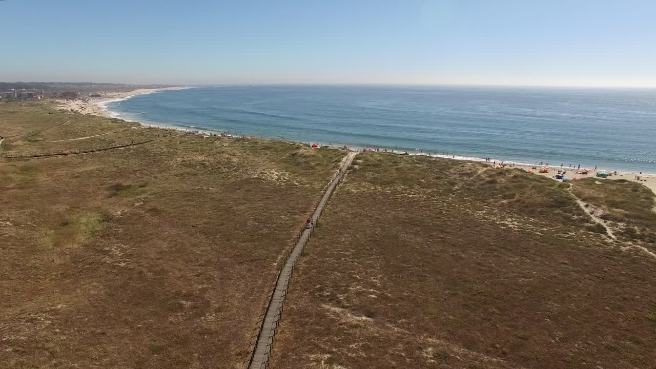 沙丘上海灘步道的空中俯瞰