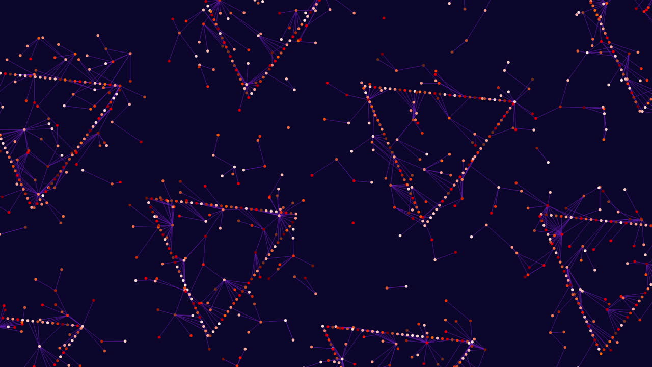기하학적 모양의 선, 원, 삼각형, 사각형 - 빨간색과 파란색