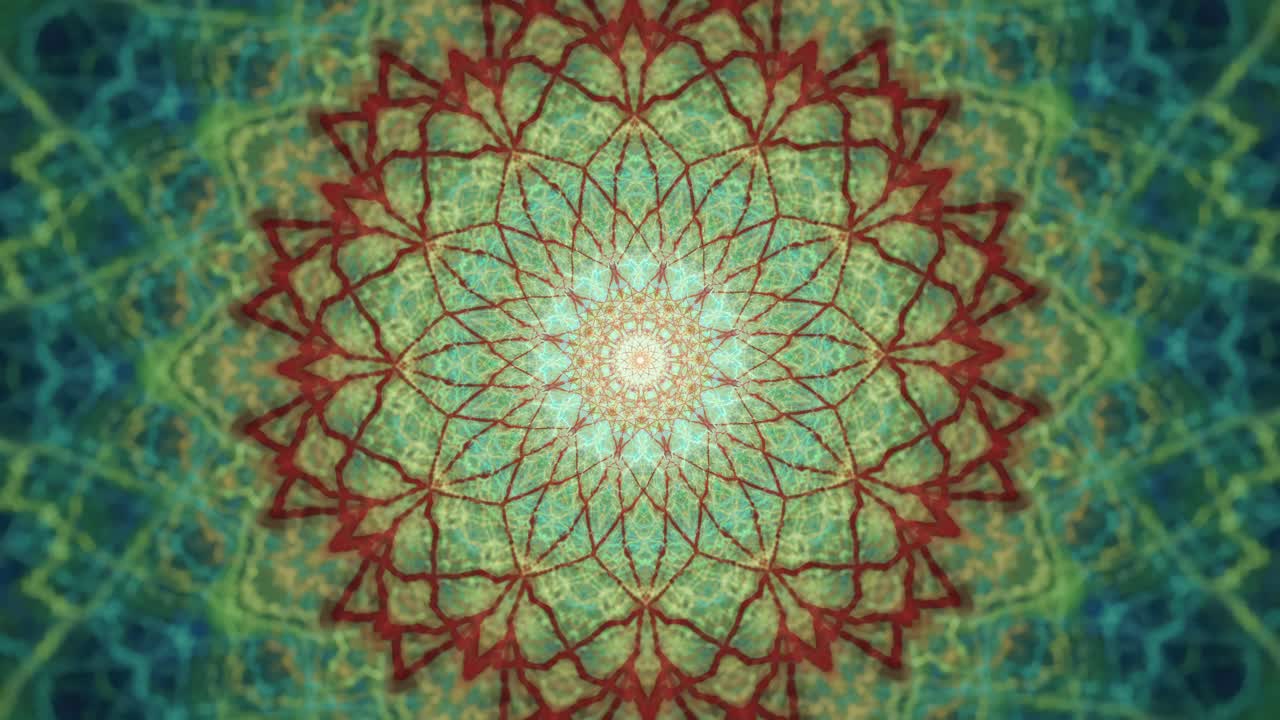 patrones de mandala hipnóticos, enigmáticos flujos intrincados geométricos fractales éxtasis abstracto, bucle sin fin de despertar espiritual flujo de energía, latidos visuales remolinos de fantasía