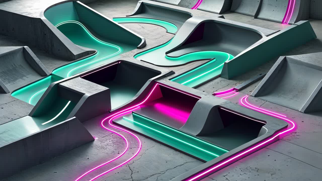 Neon Skatepark Architecture