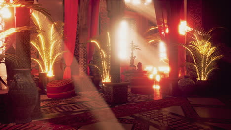 moroccan-style interior design with warm lighting