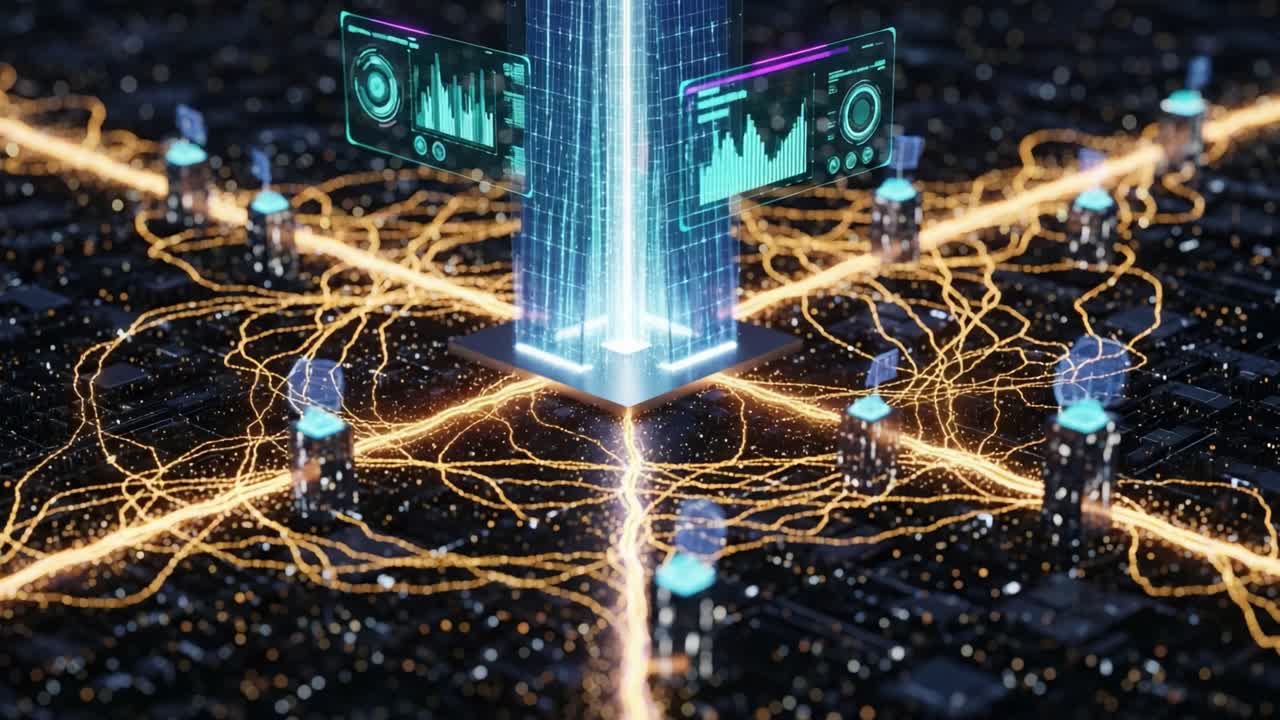 Exploring the Future of Connectivity: A Visual Representation of Data Flow through a Centralized Network with Dynamic Graphs and Illuminated Paths
