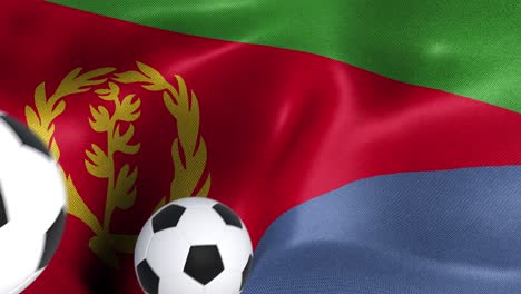 flag of eritrea with soccer balls