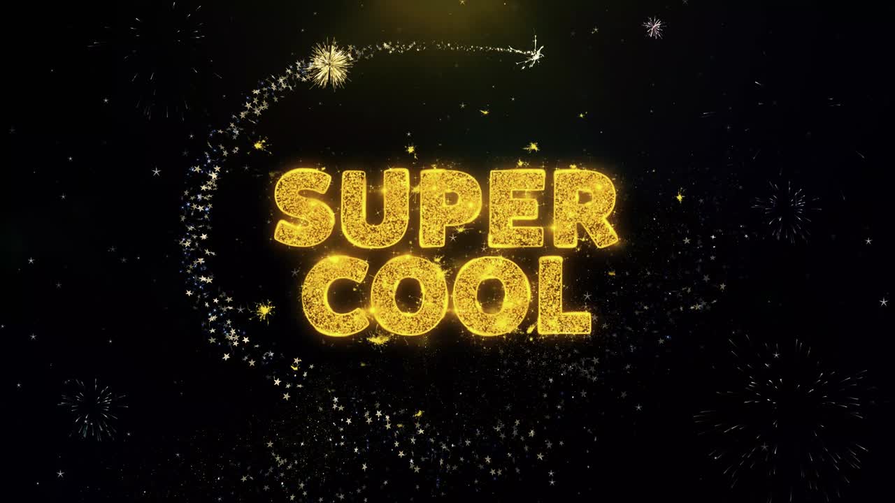 Super Cool Fireworks Text Graphic Design