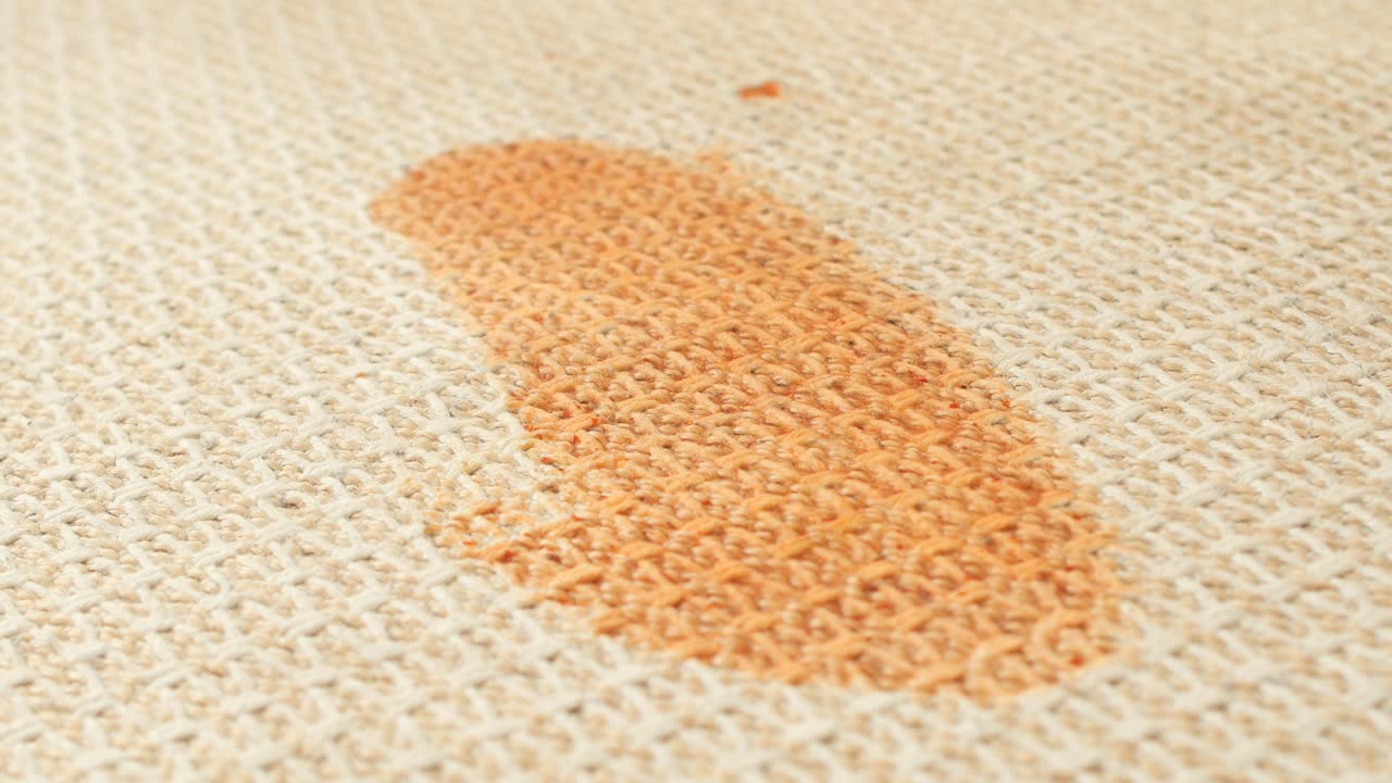 Orange Stain on Beige Carpet