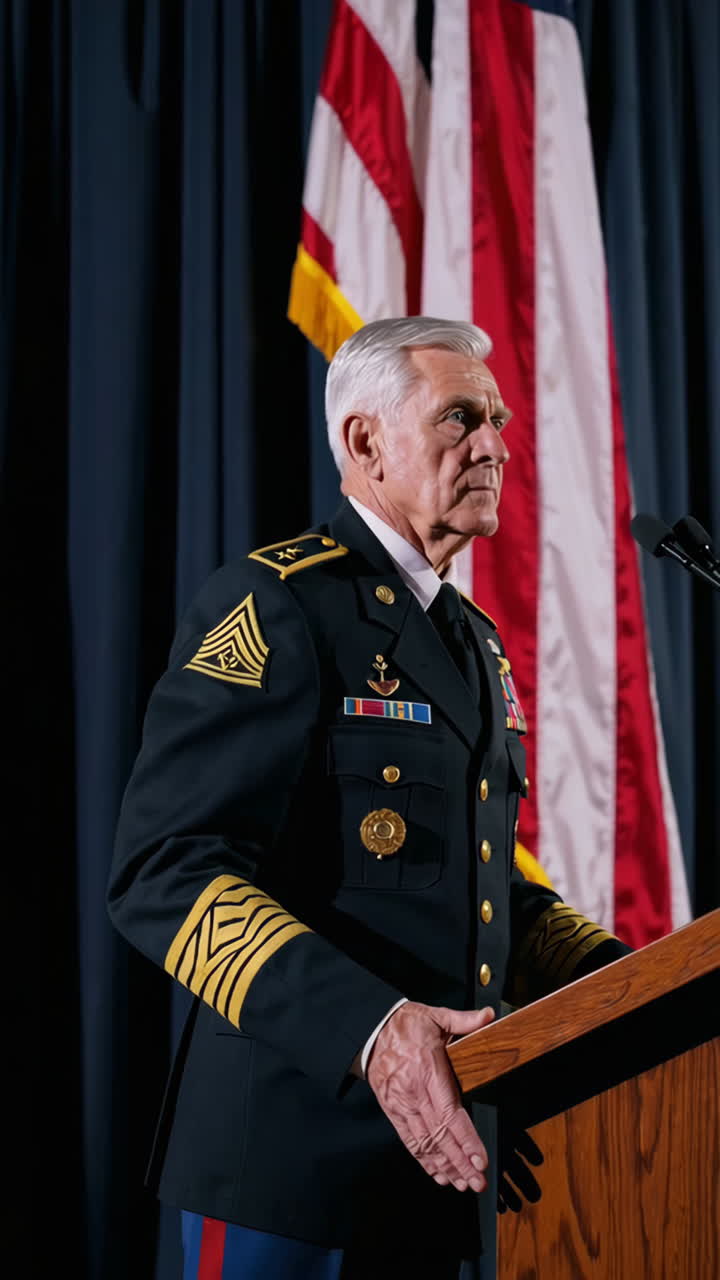 Military General Giving a Speech