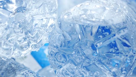 close-up of a wet water bottle