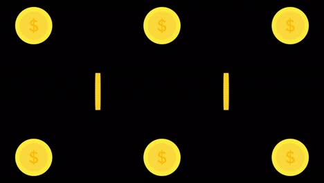 animación de dinero simple y lindo: dólares fondo negro