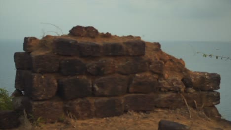 Panning-shot-of-walls-near-ocean-front