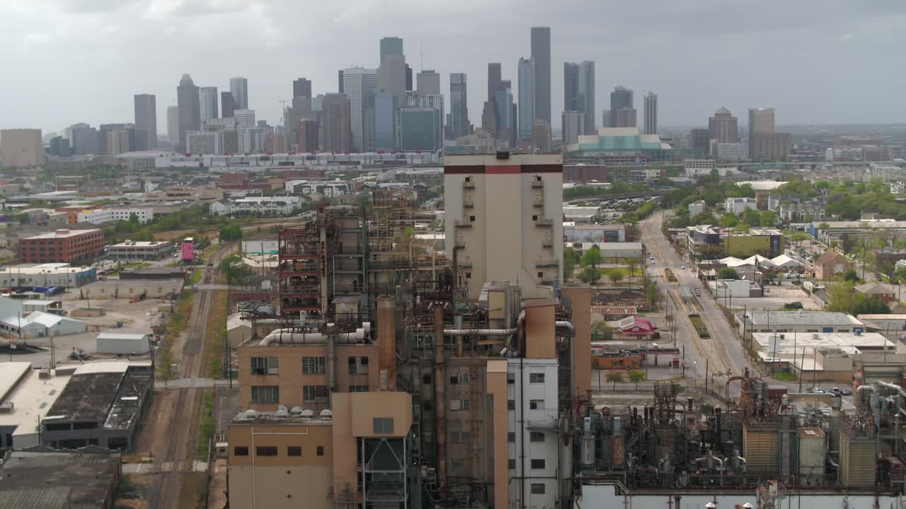 toma aérea panorámica de la ciudad de houston desde el extremo este de houston
