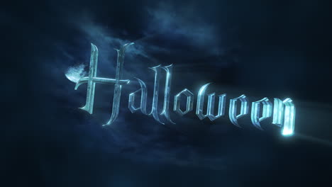 halloween y fondo de animación mística con luna oscura y nubes