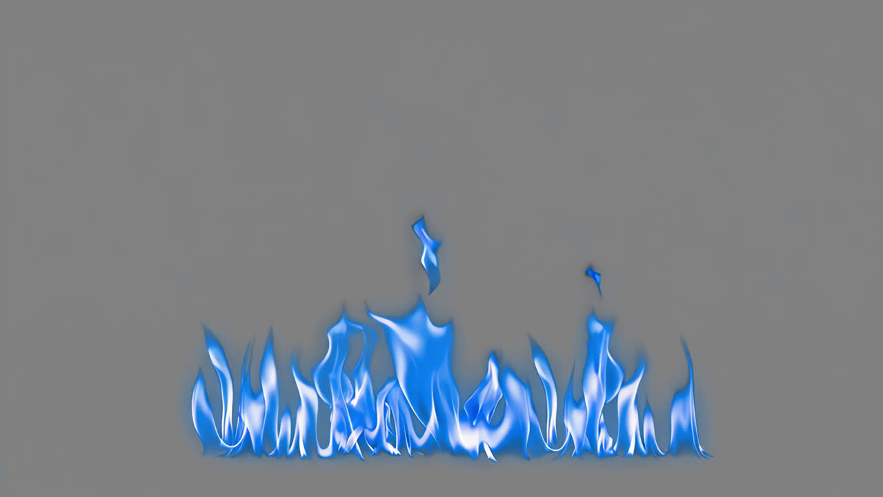 Abstract blue flames design animation isolated asset, transparent 4K ...