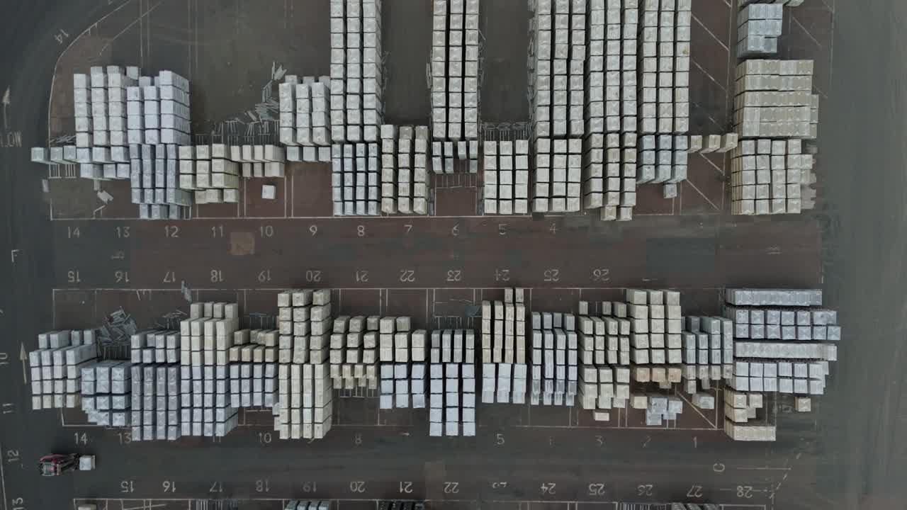 Wide Aerial Perspective of Large Industrial Gypsum Factory and Construction Material Production Site in Rural England